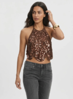 Women's Sequin Crop Top - Image 5
