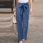 Women's Airy Linen Trousers - Image 2
