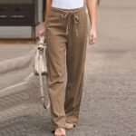 Women's Airy Linen Trousers - Image 4