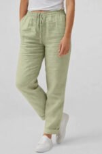 Women's Airy Straight Trousers with Drawstring Waist - Image 4