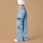 Women's Baggy Cargo Pants with Wide Legs - Image 4