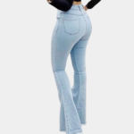 Women's Flare Jeans with Patch Details - Image 3