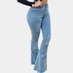Women's Flare Jeans with Patch Details - Image 6