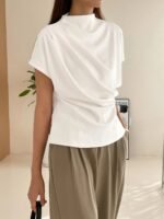 Women's Going Out Draped Neckline Blouse - Image 5