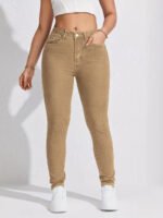 Women's High Waist Skinny Jeans with Five-Pocket Design - Image 4