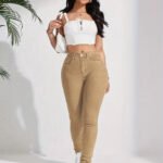 Women's High Waist Skinny Jeans with Five-Pocket Design