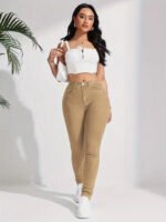 Women's High Waist Skinny Jeans with Five-Pocket Design