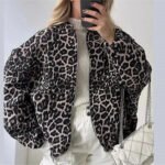 Women's Leopard Print Bomber Jacket