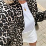 Women's Leopard Print Bomber Jacket - Image 3