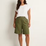 Women's Linen Look Bermuda Shorts