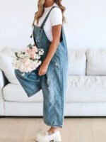 Women's Loose Denim Dungarees - Image 4