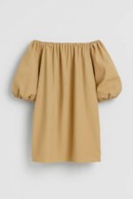 Women's Off-Shoulder Mini Summer Dress with Voluminous Sleeves - Image 5