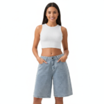 Women's Relaxed Denim Bermuda Shorts