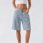 Women's Relaxed Denim Bermuda Shorts - Image 3
