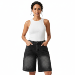 Women's Relaxed Denim Bermuda Shorts - Image 5
