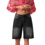 Women's Relaxed Denim Bermuda Shorts - Image 6