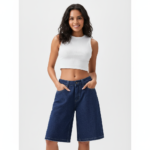 Women's Relaxed Denim Bermuda Shorts - Image 9