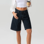 Women's Relaxed Denim Bermuda Shorts - Image 10