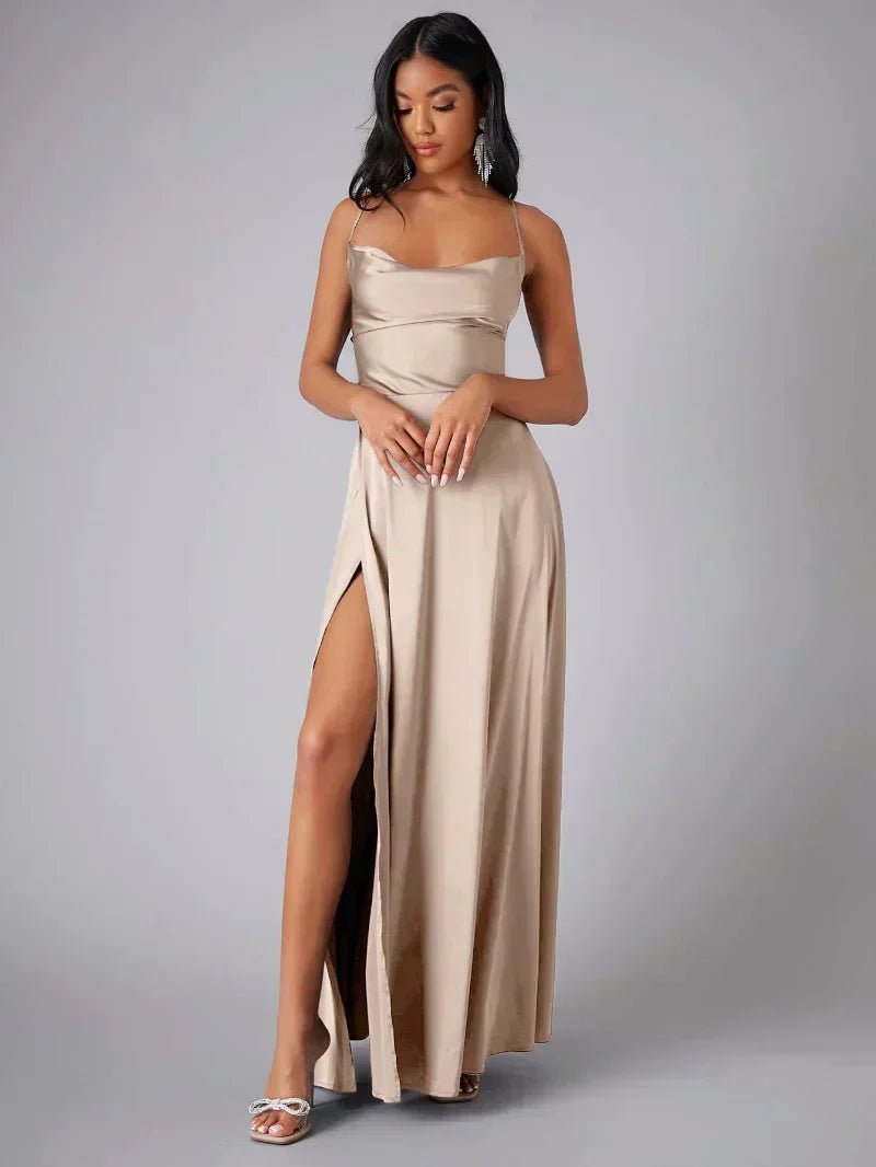 Women's Satin Maxi Dress - Image 1