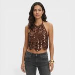 Women's Sequin Crop Top - Image 4