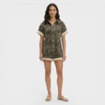 Women's Short Jumpsuit with Bold Leopard Print