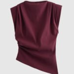 Women's Sleeveless Fitted Draped Top