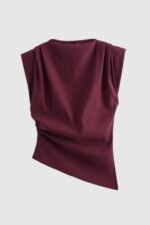 Women's Sleeveless Fitted Draped Top