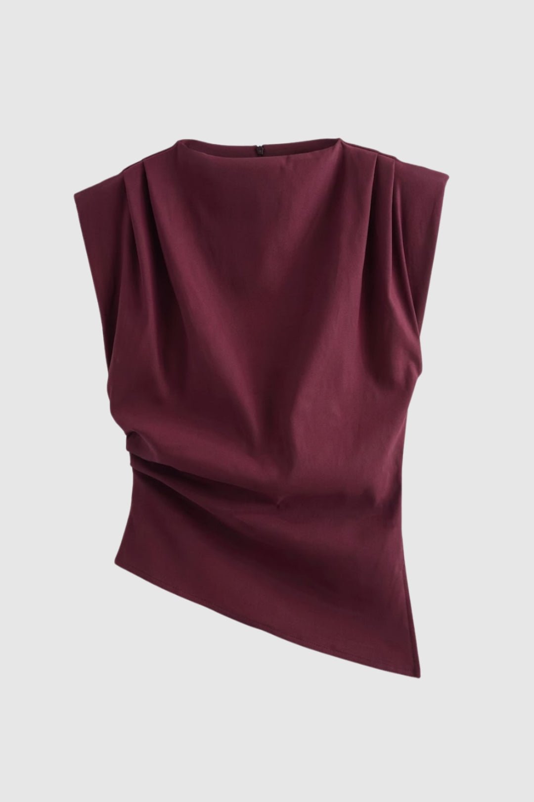 Women_s_Sleeveless_Fitted_Draped_Top_0 Women's Sleeveless Fitted Draped Top - Image 1