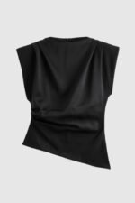 Women's Sleeveless Fitted Draped Top - Image 5