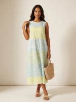 Women's Sleeveless Printed Midi Dress for Summer