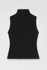 Women's Sleeveless Turtleneck Top with Cold Shoulder Detail - Image 3