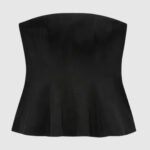 Women's Strapless Corset Top with Flared Hem for Going Out