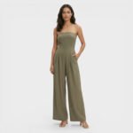 Women's Strapless Wide Leg Jumpsuit - Image 4