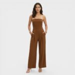 Women's Strapless Wide Leg Jumpsuit - Image 6