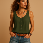 Women's Tank Top Airy V-Neck Sleeveless Summer Style - Image 8