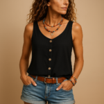 Women's Tank Top Airy V-Neck Sleeveless Summer Style - Image 11