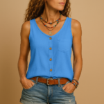 Women's Tank Top Airy V-Neck Sleeveless Summer Style - Image 7