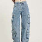 Women's Wide Leg Cargo Jeans