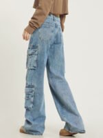 Women's Wide Leg Cargo Jeans - Image 2