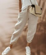 Women's Wide Leg Linen Trousers