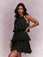 Women's Sleeveless Ruffled Midi Dress - Image 3
