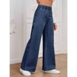 Women's Wide Leg Black Jeans - Image 2