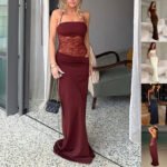 Women's Lace Suspender Long Dress - Image 10