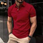 Men's Short Sleeve Polo Shirt - Casual Solid Color Design - Image 7