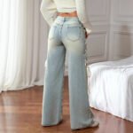 Women's Wide Leg Jeans - High Waist Casual Fit - Image 2