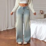 Women's Wide Leg Jeans - High Waist Casual Fit - Image 3