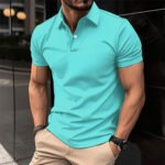 Men's Short Sleeve Polo Shirt - Casual Solid Color Design - Image 8