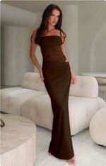 Women's Lace Suspender Long Dress - Image 8