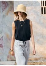 Women's Casual Sleeveless Drawstring Top - Image 3