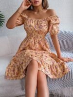 Women's Floral Print Ruffled Dress - Image 11